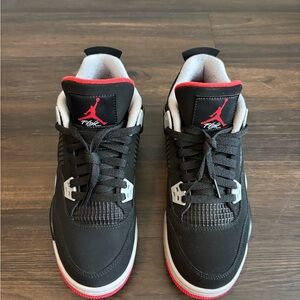 Size 7 - Jordan 4 Retro Bred Black/Fire Red Cement 2019